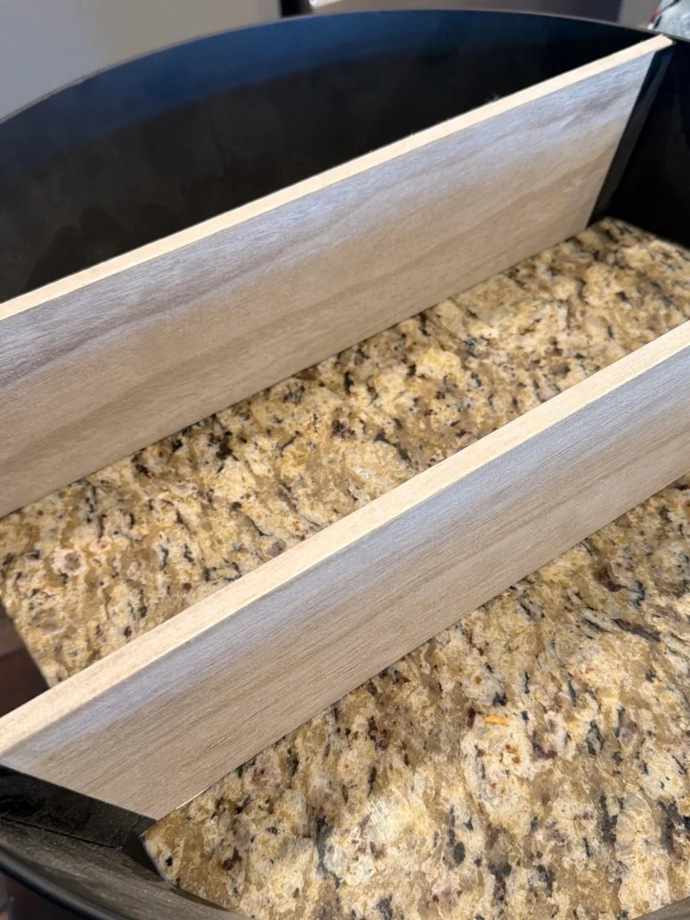 Wood Grain & Metal Desk shelf - Light Wood and Black